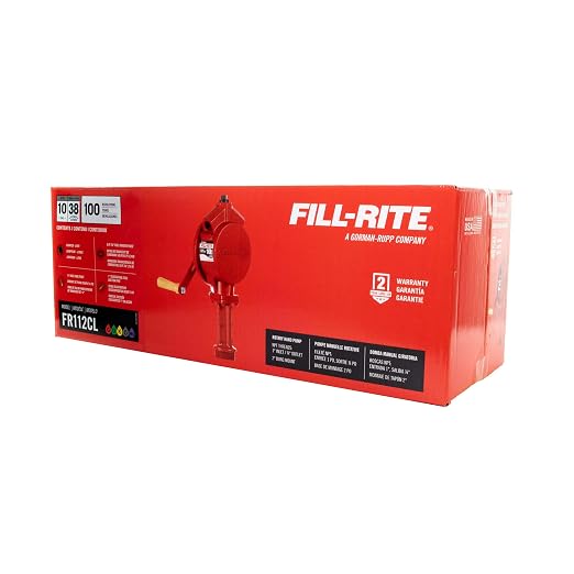 Fill-Rite FR112CL Fuel Transfer Rotary Hand Pump w/Liter Counter, Discharge Hose, Nozzle Spout, & Suction Pipe