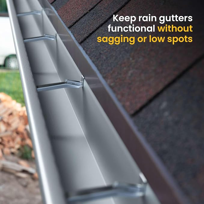 Quick-Screw 6" Gutter Hangers - Heavy Duty Hidden Gutter Brackets with Pre-Assembled Inserted Gutter Screws - Rain Gutter Parts and Accessories to Fix or Repair Sagging Rain Gutters (500 Count)