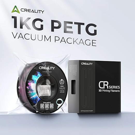 Official Creality PETG 3D Printer Filament 1.75mm 1KG (2.2lbs), High Precision, Strong Toughness, Odorless, Better Flow, Moistureproof 3D Printing CR PETG Filament, Translucent Purple