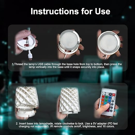 10PCS Remote Control RGB Light LED Lamp Kit 001,Power Failure Memory Function for Bambu Lab Multicolor Makerworld for Anycubic Makeronline 3D Printer Light DIY Hardware Model Parts USB