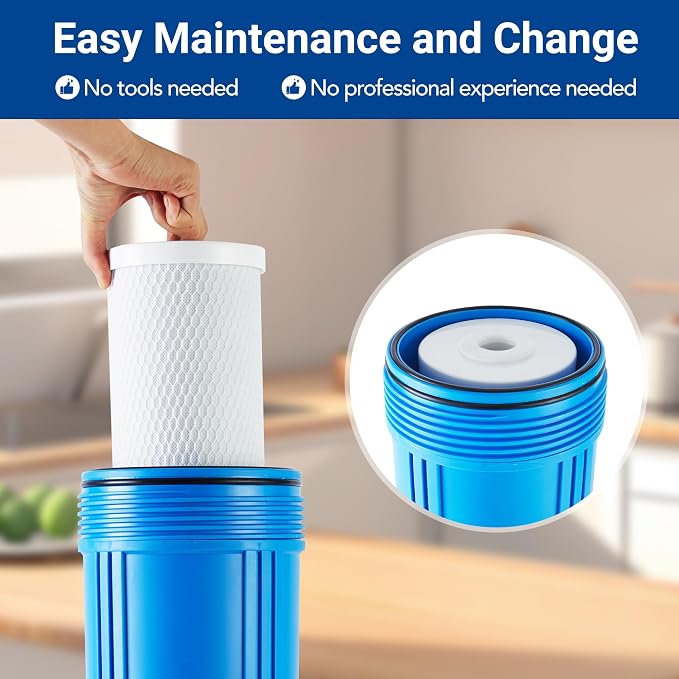 3-stage Replacement Filter Cartridges Set, PP, GAC KDF, Carbon Block, Fit for WF3 Series Whole House Water Filter (PP,GAC+KDF, Carbon Block)