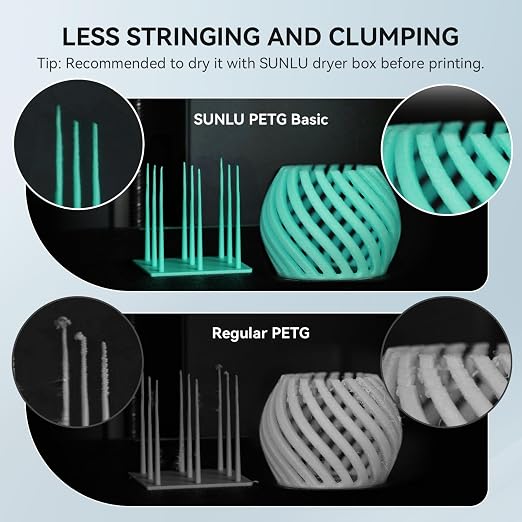 PETG Filament 1.75mm, Ultra Tough, Heat Optimized, Odorless, 1kg(2.2lbs) SUNLU PETG 3D Printer Filament, Dimensional Accuracy +/- 0.02mm, Bone White
