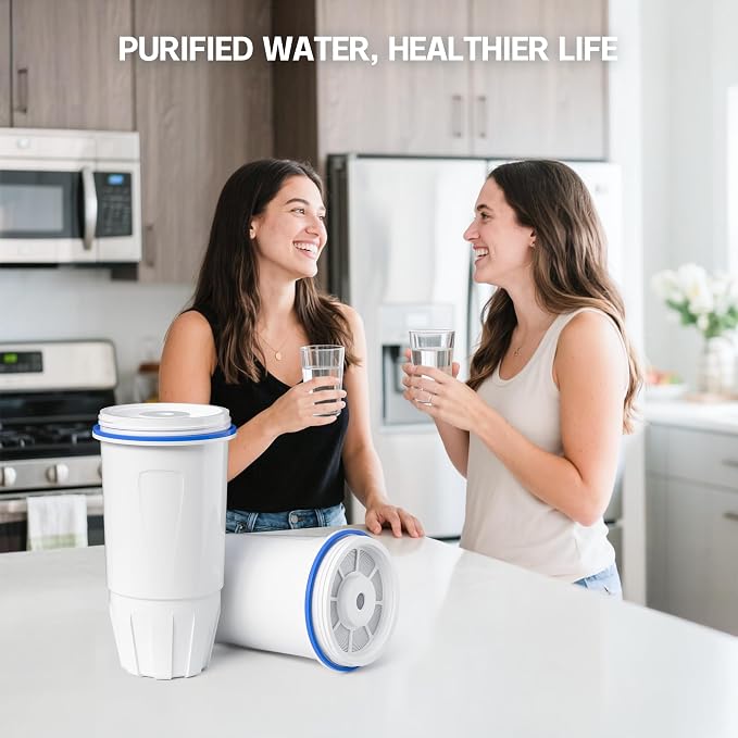 Water Filter Replacement Fit for Zero Pitcher and Dispensers ZR-001 ZR-004 ZR-017 ZS-008, Removes TDS for Pure Taste, 5-Stage Filtration System to Reduce Lead, Chlorine & PFOA/PFOS, 4 Pack, by NUTTUTO
