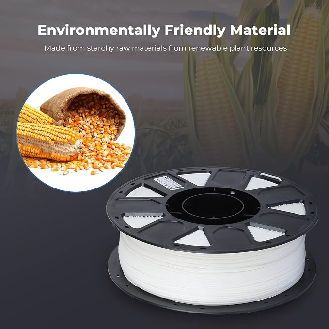 Creality PLA Filament 1.75mm, Tough and Durable 3D Printer Filament with +/-0.02mm Accuracy, Smooth Printing 1KG Spool, White