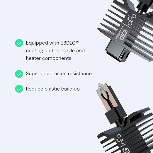 Bambu Lab High Flow Hotend – ObXidian™ 0.4mm Nozzle Compatible with X1C (X1-Carbon), Bambu Approved – 60% Increased Flow Rate, Faster, Smoother 3D Printing, Easy Drop-in Installation