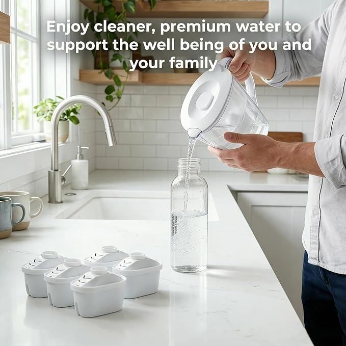12 Pcs Alkaline Water Filter Replacement 7 Stage Filtration System Alkaline Water Pitcher Replacement Cartridge for Healthy Drink Purify