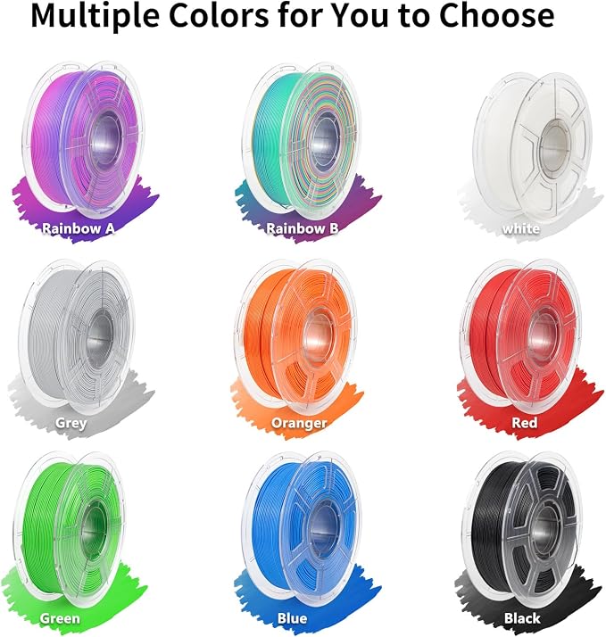 IEMAI Rainbow PLA Filament 1.75mm 1kg, Fast Color Change Multicolor 3D Printer Filament Up to 600mm/s Printing, Toughness & Neatly Wound for DIY, Artistic & Home Décor