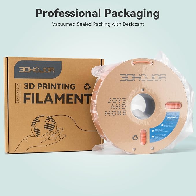 3DHoJor Matte PLA Filament 1.75mm, Upgrade 1kg Cardboard Spool PLA Filament 1.75 PLA 3D Printing Filament, Print with Most 3D Printers Using 3D Filament-Tangerine