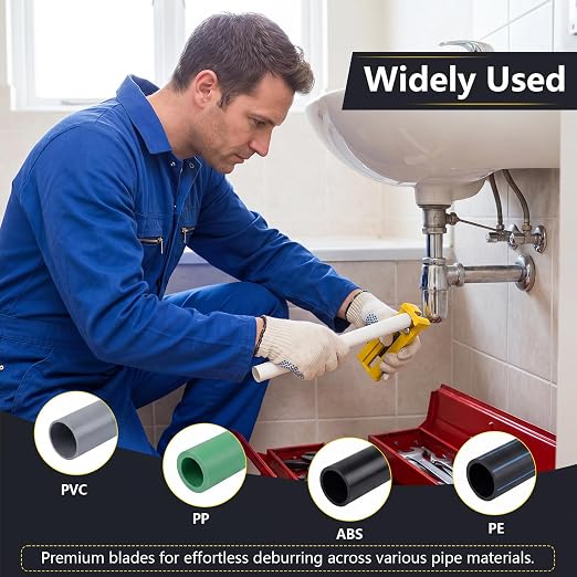 PVC Pipe Deburring Tool, Adjustable Chamfer Tool,PVC Chamfer Tool Creates Smooth Chamfer with Sharp Blade, Achieve More Uniform Coverage and Adhesion,Size from 1/2" to 4" (OD)