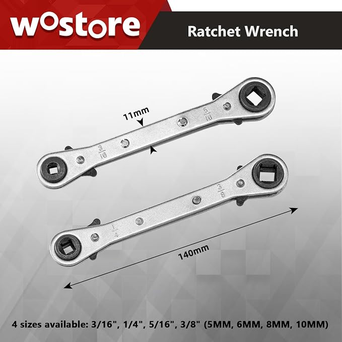 Wostore Single Flaring & Swaging Tool Kit – 45° Flare for HVAC, Brake Lines & Refrigeration Copper Tubing | 11-Piece Set with Tube Cutter, Ratchet Wrench & Carry Case, 1/8"–3/4" Sizes