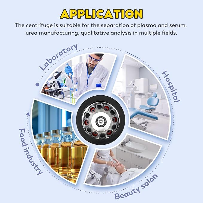 CGOLDENWALL 80-2 Electric Lab Centrifuge 4000RPM 12x20mL/15mL/10mL/7mL Desktop Centrifuge Machine Timer 0-120min Medical Laboratory Practice Low Speed Centrifugal Force 2325xg Voltage 110V