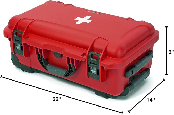 NANUK 935 Wheeled Waterproof First Aid Box Empty – Durable, Medical First Aid Organizer Case, IP67-Rated, Dustproof, Impact-Resistant, and Floats (20.5” x 11.3” x 7.5”) – Red | Empty Wheeled First Aid Case, Interior 20.5×11.3×7.5 in, Nk-7 Impact-Resist...