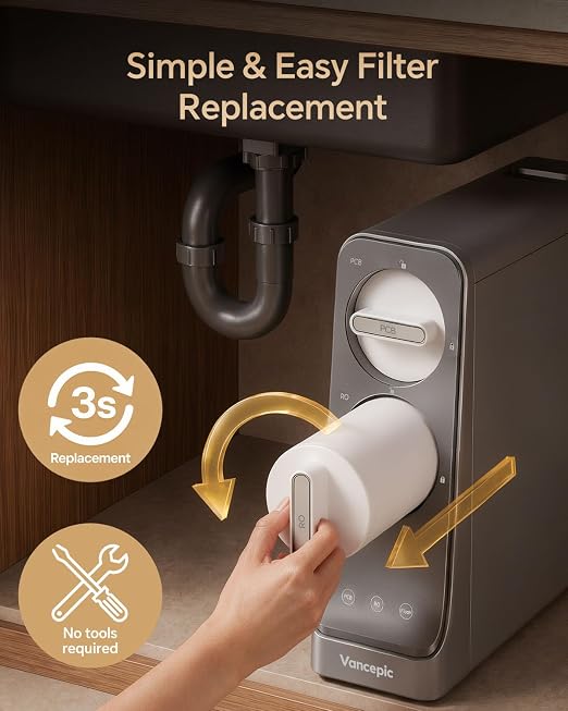 Vancepic RO Reverse Osmosis Filter Replacement for QR600 Under Sink Water Filter System, 0.0001 Micron, 24 Months Filter Life, 1 Pack