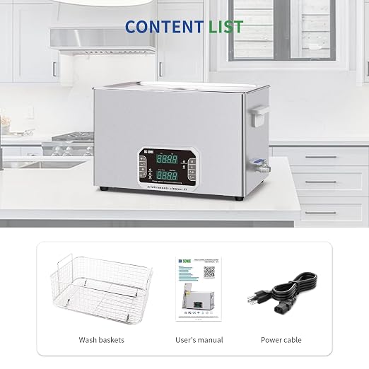 DK SONIC Professional Ultrasonic Cleaner 30L, 600W Heavy-Duty Sonic Cleaner with Timer,Heater&Touch Control, Multi-Application for Motorcycle Engines, Carburetors, Chains (Include Basket)