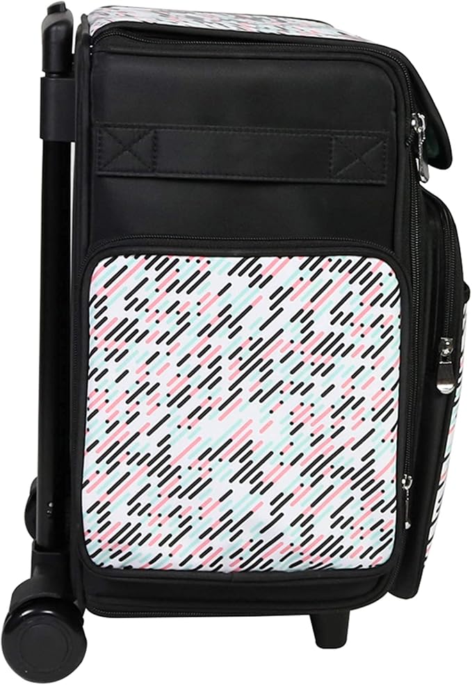 Everything Mary Collapsible Rolling Craft Bag, Pill - Wheeled Scrapbook Tote for Scrapbooking & Art - Travel Organizer Storage Bin for Paper, Glue, Tape - Roller Cart for Teachers & Medical