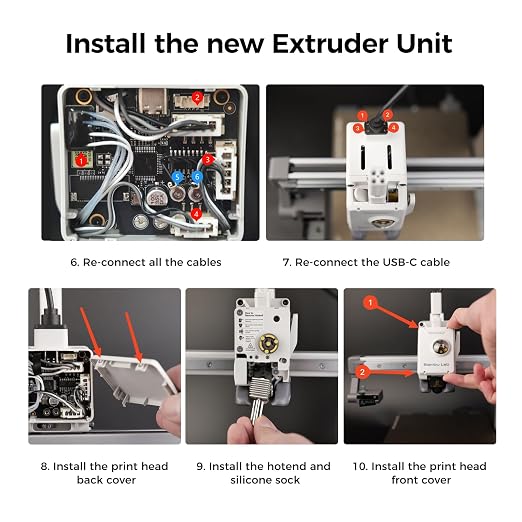 Bamboo Original A1/ A1 Mini Extruder Unit Replacement with Hardened Steel Dual Gears, Filament Cutter, Extrusion Motor,Compatible with Bambu Lab A1 Series 3D Printer