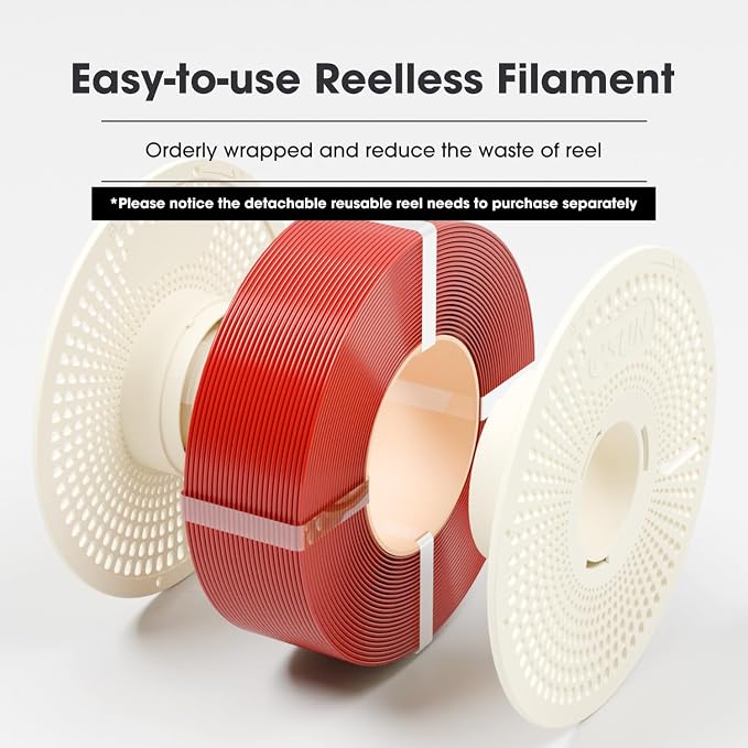 eSUN PLA Basic Refilament 1.75mm, 3D Printer Refill High Speed PLA for Fast Printing, 1KG per Roll, 4 Rolls Spoolless 3D Printing Filament for High Speed 3D Printers, White