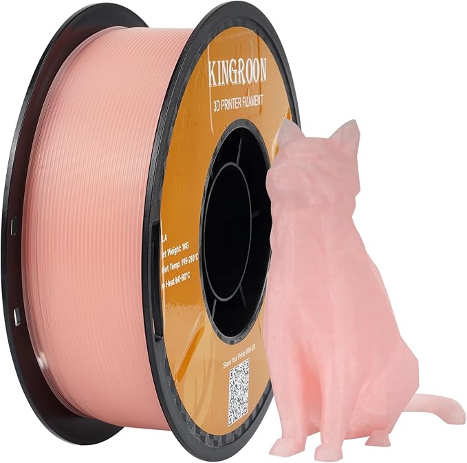 Kingroon Glow in Dark 1.75mm PLA Filament, Fit Most FDM 3D Printers, Dimensional Accuracy +/- 0.03 mm, 1kg Spool(2.2lbs), Luminous PLA 3D Printer Filament - Pink