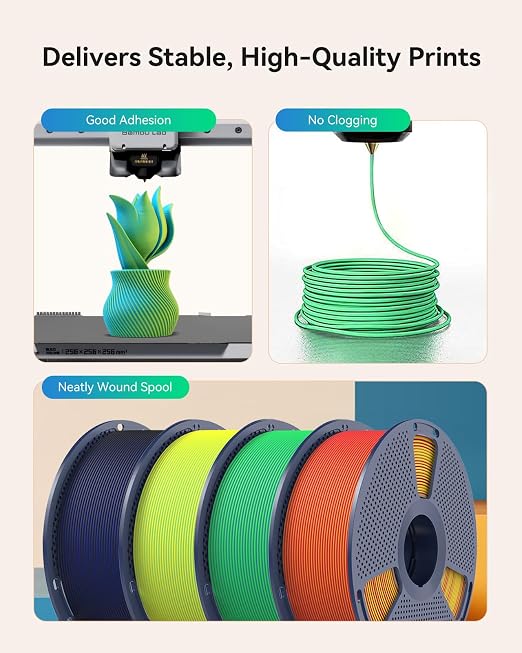 Matte PLA Filament 1.75mm, 1kg(2.2lbs) 3D Printer Filament, Smooth Matte Finish, Less Brittle, Dual Color Appearance from Different Angles, OrangeRed