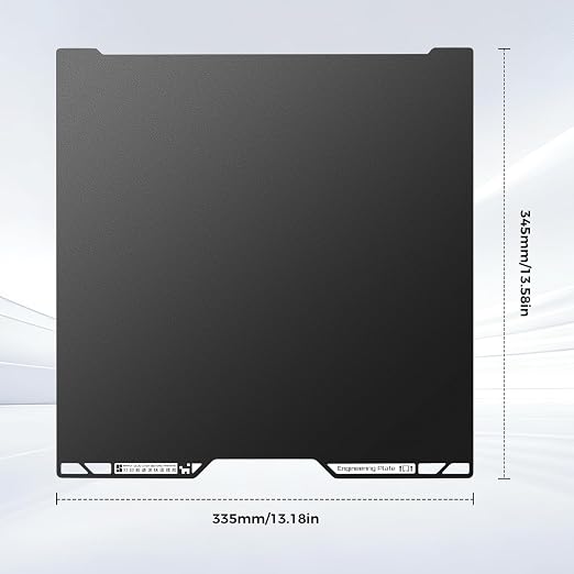 ENOMAKER Bamboo Original H2C Engineering Build Plate, Smooth Print Bed Surface, 120°C High Temp Resistant for All Filaments, Dual Sided Sheet,Long-Lasting for Bambu Lab 3D Printer Heat Bed 34.5x33.5cm