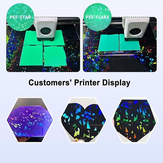 184x184mm PEF+PEY Holographic Build Plate for Bambu Lab A1 Mini, Rainbow Confetti PEF+Galaxy PEY Spring Steel Plate Print Bed for Bambu Labs 3D Printer