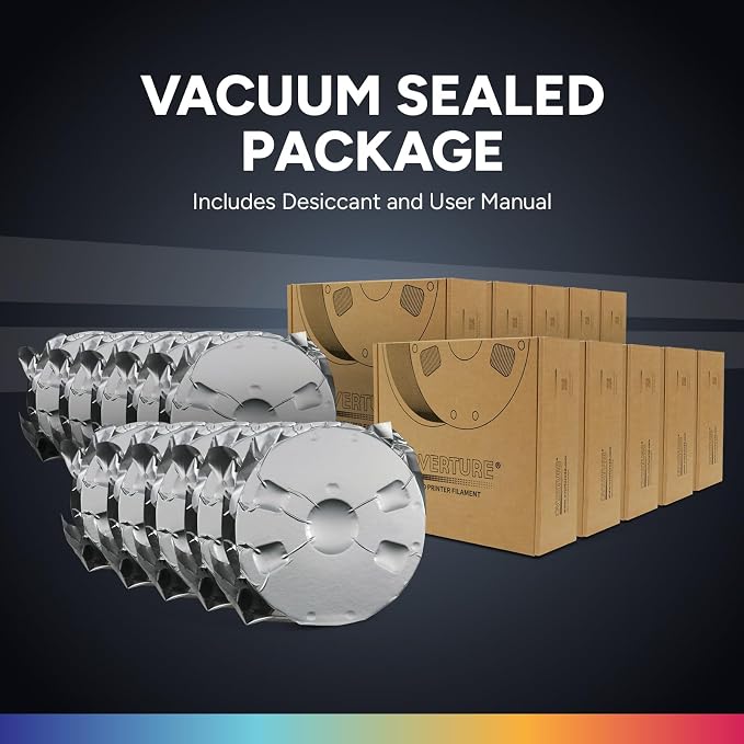 OVERTURE PETG Filament 1.75mm Bundle 10kg, High Speed 3D Printer Filament, Neatly Wound & Clog-Free, 10 Pack 1kg(2.2lbs), Accuracy +/- 0.02mm, Fit Most FDM Printers (Black*5+White*5)