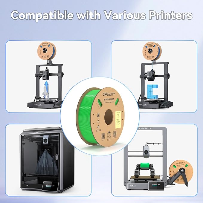 Official Creality Hyper PETG Filament 1.75mm, High Speed 600mm/s 3D Printer Filament PETG, 1kg(2.2lbs)/Spool, Dimensional Accuracy ± 0.05 mm
