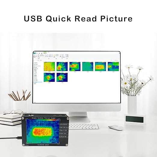 Portable Infrared Thermal Imaging Camera with 2.8" LCD Display, 320x240 Resolution, -40°C to 300°C Range, USB-C Rechargeable, Built-in Storage for Home & Industrial Use