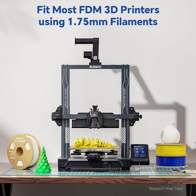 PLA 1.75mm 3D Printer Filament, Dimensional Accuracy +/- 0.02mm, Neatly Wound, No Clogging, Vacuum Package, Fits for Most FDM 3D Printers, 1kg Bronze