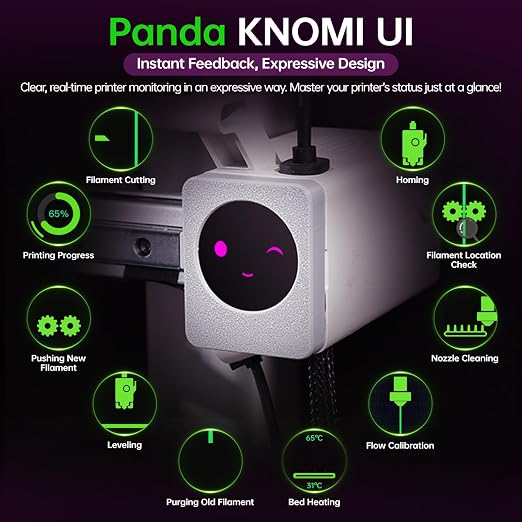 BIGTREETECH Panda Knomi Screen Only, Toolhead Screen Upgrade Kit for Bambu-Lab A2L A1 A1 Mini P1P P1S X1C X1E 3D Printers, Customize Your Own UI