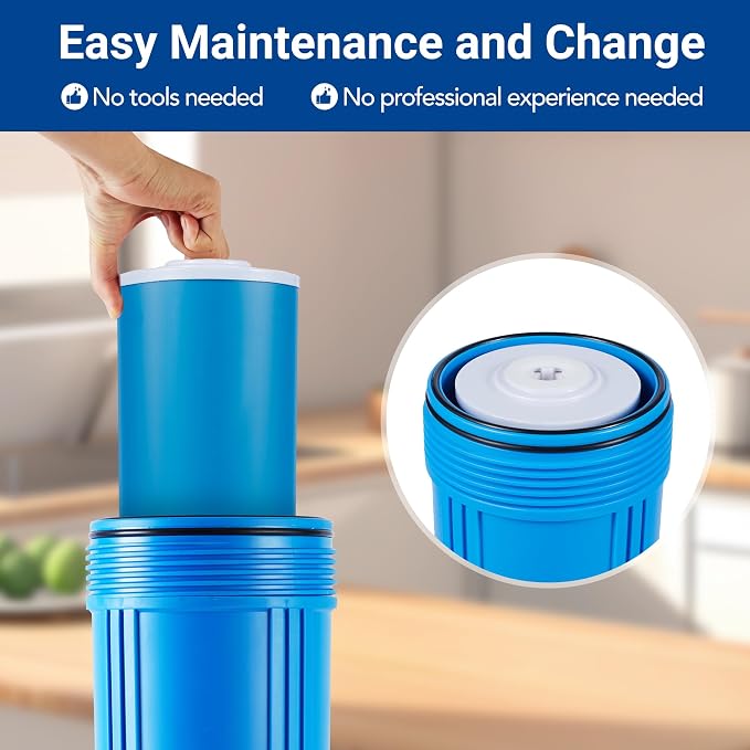 Whole House Compound Replacement Filter Cartridge, WF-GK20BB, Fit for WF3 Series, GAC+KDF, Kinetic Degradation Fluxion, Granular Activated Carbon