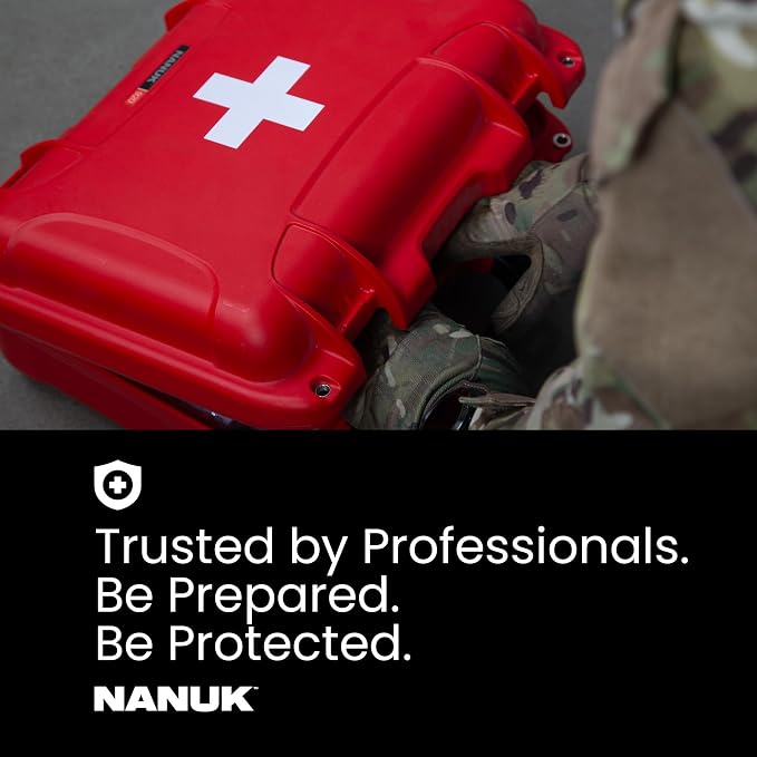NANUK 903 Waterproof First Aid Box Empty – Durable, Medical First Aid Organizer Case, IP67-Rated, Dustproof, Impact-Resistant, and Floats (7.4" x 4.9" x 3.1") – Red | IP67 Waterproof and Dustproof, Impact-Resistant Nk-7 Resin, Interior 7.4 X 4.9 X 3.1 ...