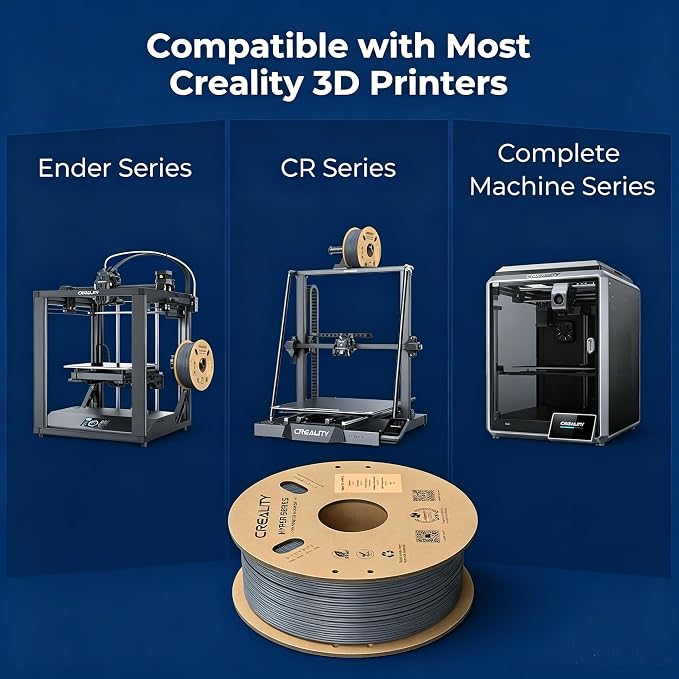 Creality ABS Filament 1.75mm 1KG, High-Speed 3D Printer ABS Filament Up to 350mm/s, High Impact Resistance, Odorless Non-Toxic and Without Stringing or Clogging, Fit Most FDM 3D Printers, Black