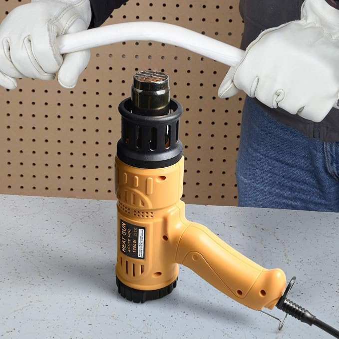 SEEKONE Heat Gun 1800W 122℉-1202℉(50℃- 650℃)Fast Heating Heavy Duty Hot Air Gun Kit Variable Temperature Control Overheat Protection with 4 Nozzles for Crafts, Shrinking PVC, Stripping Paint(5.2FT)