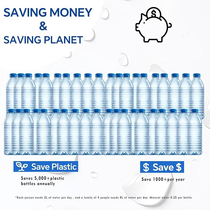 2 Stage Water Filter Replacement for Brio® NFMCTO5MS2 and NFMPP5M, Compatible with The UVF2 Series Models of Brio® Bottleless Water Cooler Dispensers, 1500 Gallons, Leak-free, 4 Counts
