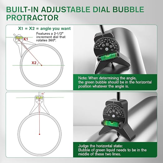 Anblak Pipe Center Finder, Pipefitter Tools w/Magnetic Centering Head, Pipe Fitting Tools Center Finder to Measure Pipe Diameter from 1-1/2" to 6" Diameter, 2.75" Y-Shape, Black