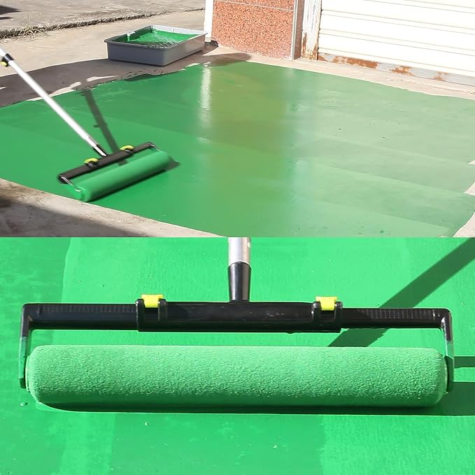15 Pcs 18" Paint Roller Kit with Extension Pole, Adjustable Roller Frame, 6 Pcs 18” Microfiber Paint Roller Covers, 24” Paint Tray with Liners, Professional Painting Supplies for Walls & Ceiling