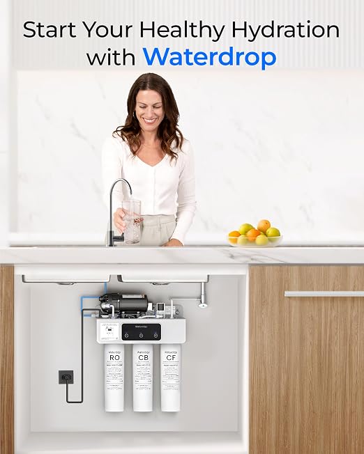 Waterdrop RT-2CFCB Filter, Replacement for Waterdrop T3-C Tankless Reverse Osmosis Water Filter System (ππ
*π + ππ*π), 1-Year Combo
