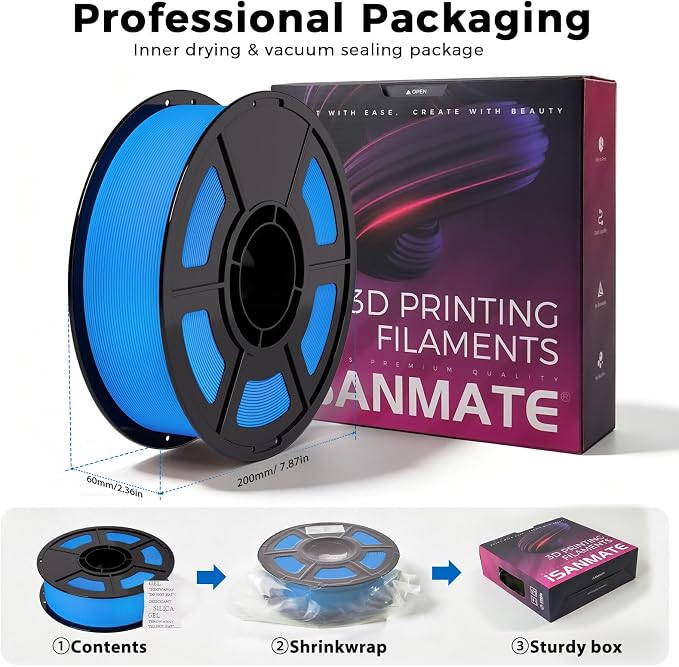 iSANMATE Matte PLA Filament 1.75mm Marine Blue PLA 30-300mm/s 3D Printer Filament 1kg (2.2lbs) for Bambu Lab 3D Printers,AMS,AMSLite