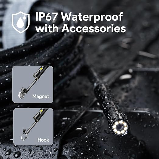 DEPSTECH 2K Endoscope Camera with Light: 2560P QHD Dual Lens Inspection Borescope with 16.5FT Snake Cable for iPhone & Android, Industrial Scope Automotive Tools for Sewer, HVAC, Plumbing, Mechanic