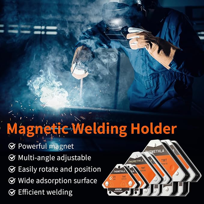 Welding Magnets 25 LBs 50 LBs & 75 LBs-6 Pieces Magnetic Welding Holder Set, Holding Power Welding Accessories