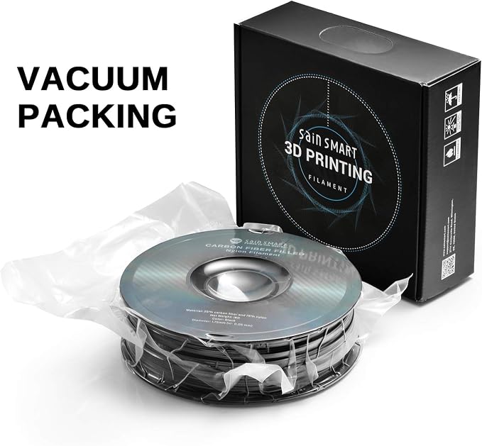 SainSmart 1.75mm Black ePA-CF Carbon Fiber Filled Nylon Filament 1KG (2.2lbs) Spool for 3D Printer