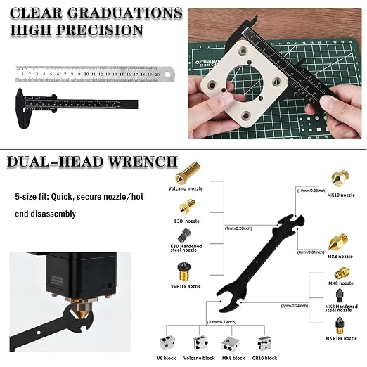 268 Pcs 3D Printer Tool Kit With Tool Bag for 3D Printer Modeler Integrates Basic Model Tools Print Nozzle Cleaning Kit Process Model Needs (Finishing Trimming Removal)