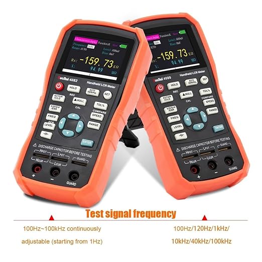 Handheld LCR Meter 100Hz-100KHz, 0.2% Accuracy, Digital Bridge Multimeter for Capacitance, Inductance, Resistance Testing, with ESR Calibration Ideal for Engineers and Technicians (4080)