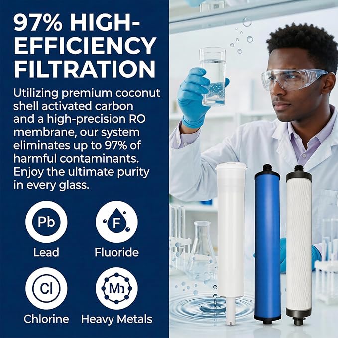 Reverse Osmosis Replacement Filter Kit for Microline 335 System, 3-Stage Filtration with S1229RS (50 GPD), S7028 Sediment/Carbon Block Prefilter, S7025 GAC Postfilter, Long-Lasting Components