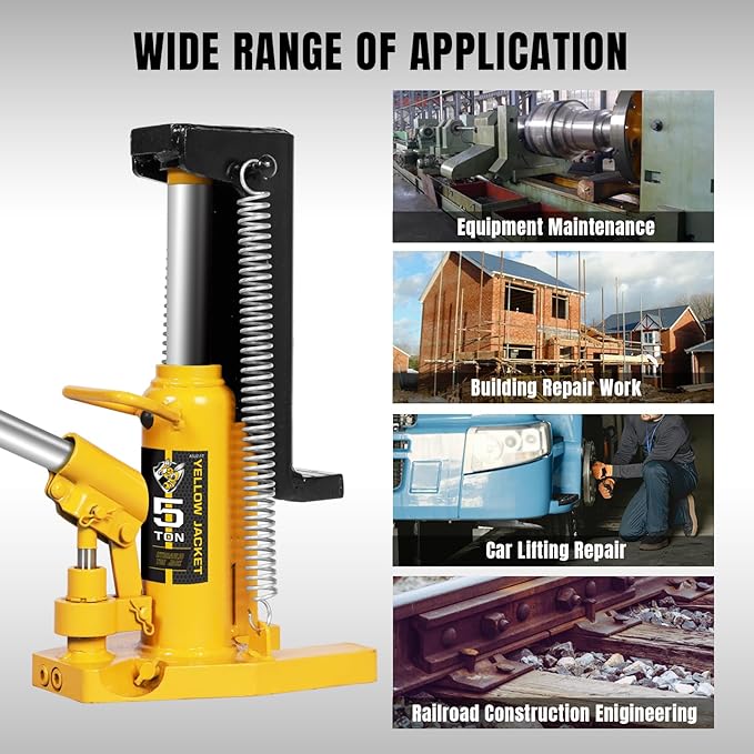 YELLOW JACKET Toe Jack 2.5 Ton Toe/ 5 Ton Top Capacity Hydraulic Machine Jack Lift,Air Hydraulic Claw Jack for Car Repair,Machinery,Industry Equipment