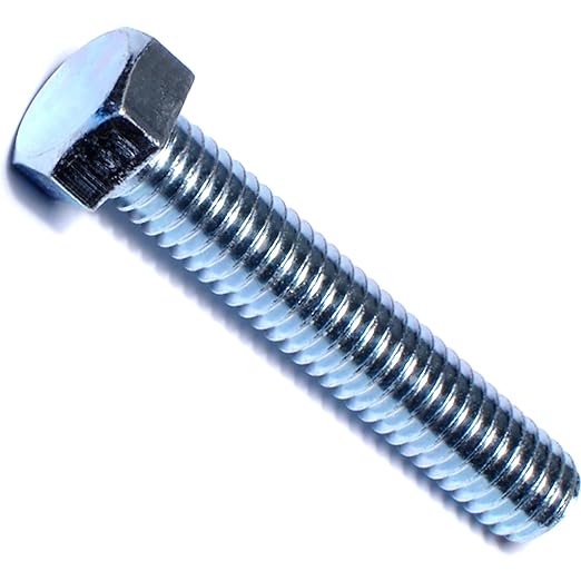 Hard to Find Fastener Tap Hex Bolts, Durable Corrosion-Resistant Steel Hex Head Bolt for Home Improvement, DIY, Construction, 3/8-16 x 2, Pack of 100