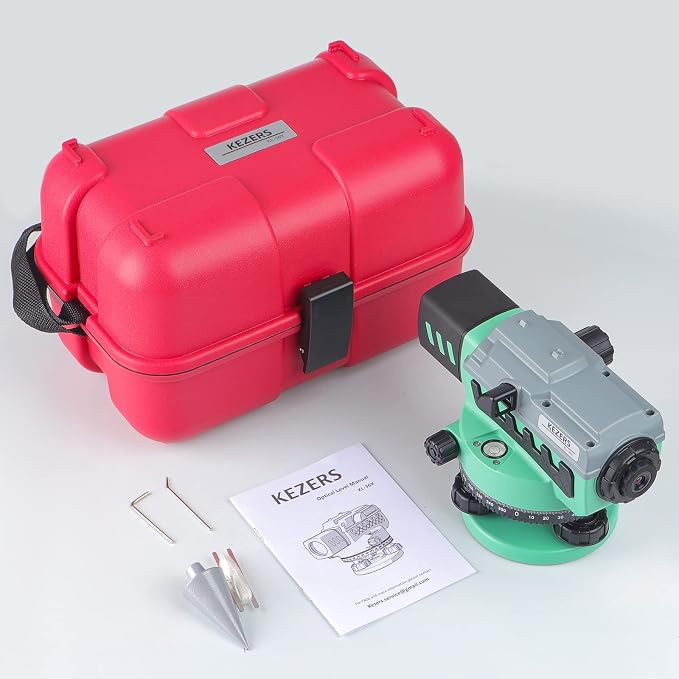KEZERS 36X Transit Level,Automatic Optical Survey Level,High Precision Auto Level,Self-Leveling Tool for Builders,Waterproof/Height/Distance/Angle Measurement - KL-36X