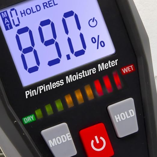Triplett MS245 Pin/Pinless Moisture Meter for Wood and Building Materials with Audible Indicator