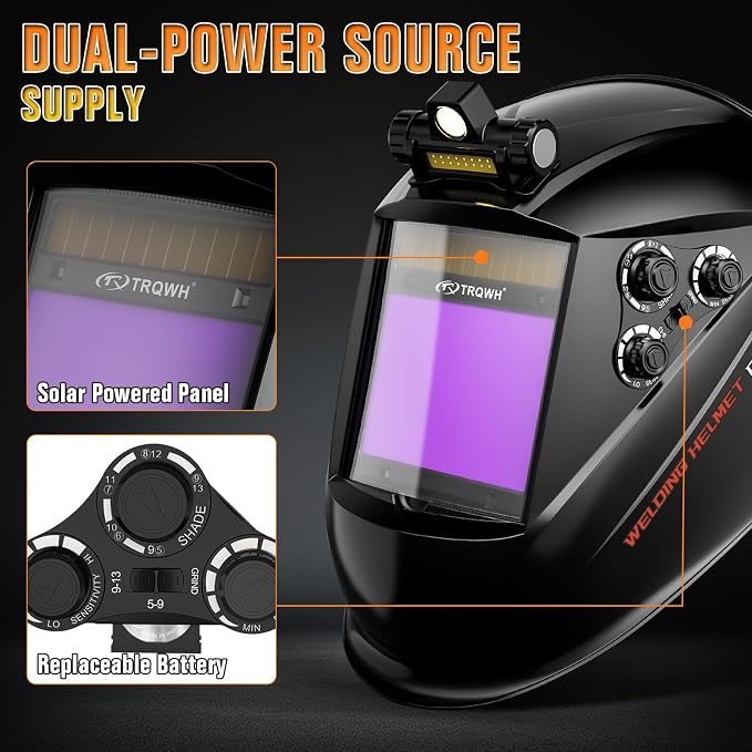 TRQWH Portable Welder Machine 110V ARC Handheld Welder & Auto Darkening Welding Helmet